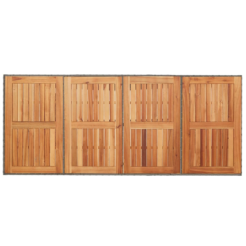 Garten Essgruppe 9 pcs Grau 190 x 80 x 75 cm Poly-Rattan