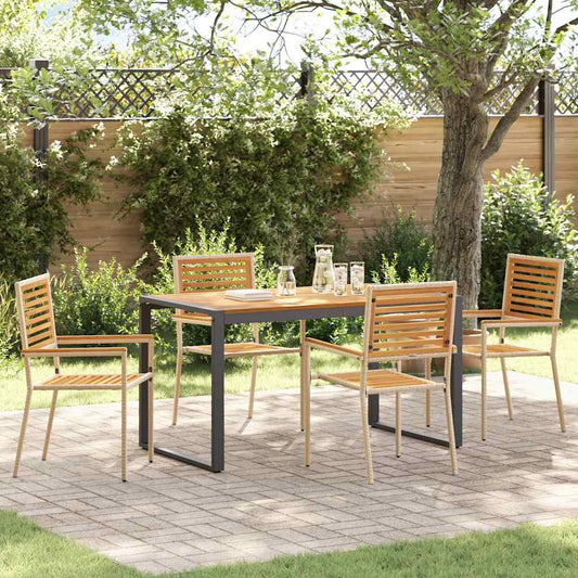 Garten Essgruppe 5 pcs Beige 140 x 80 x 75 cm Poly-Rattan