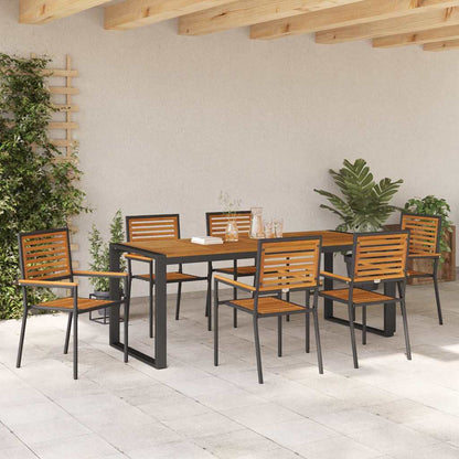 Garten Essgruppe 7 pcs Schwarz 200 x 80 x 75 cm Poly-Rattan