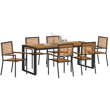 Garten Essgruppe 7 pcs Schwarz 200 x 80 x 75 cm Poly-Rattan