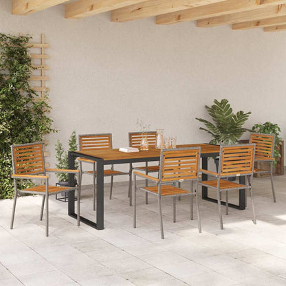 Garten Essgruppe 7 pcs Grau 200 x 80 x 75 cm Poly-Rattan