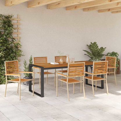 Garten Essgruppe 7 pcs Beige, Braun 200 x 80 x 75 cm