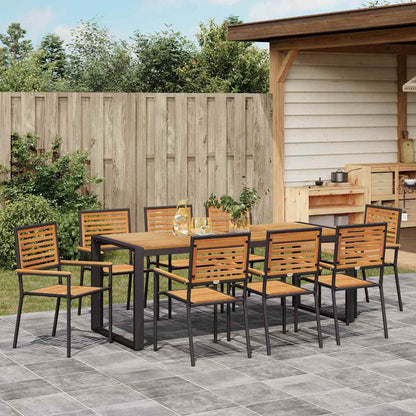 Garten Essgruppe 9 pcs Schwarz, Holz 200 x 80 x 75 cm