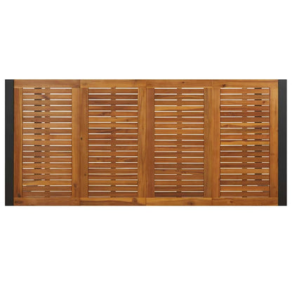 Garten Essgruppe 9 pcs Grau, Holz 200 x 80 x 75 cm Poly-Rattan