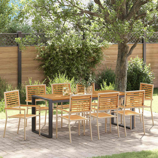 Garten Essgruppe 9 pcs Beige 200 x 80 x 75 cm Poly-Rattan
