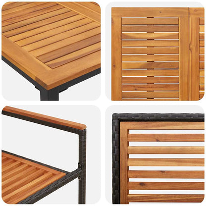 Garten Essgruppe 5 pcs Schwarz 150 x 90 x 75 cm Poly-Rattan