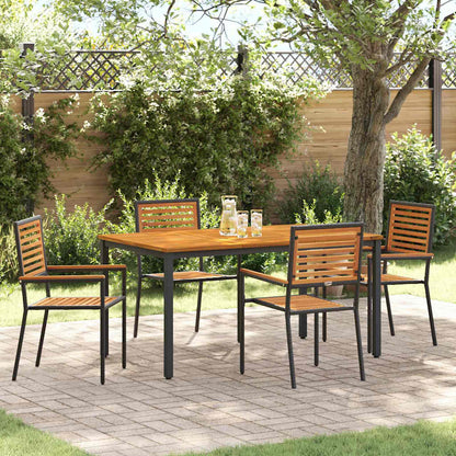 Garten Essgruppe 5 pcs Schwarz 150 x 90 x 75 cm Poly-Rattan