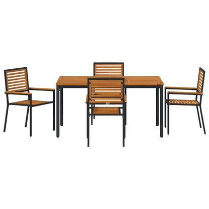 Garten Essgruppe 5 pcs Schwarz 150 x 90 x 75 cm Poly-Rattan