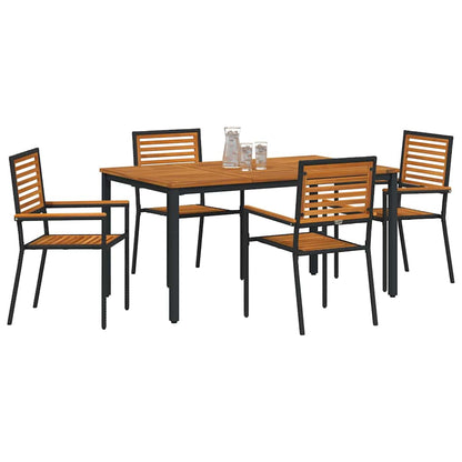 Garten Essgruppe 5 pcs Schwarz 150 x 90 x 75 cm Poly-Rattan