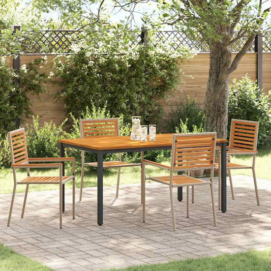 Garten Essgruppe 4 pcs Beige 150 x 90 x 75 cm Poly-Rattan