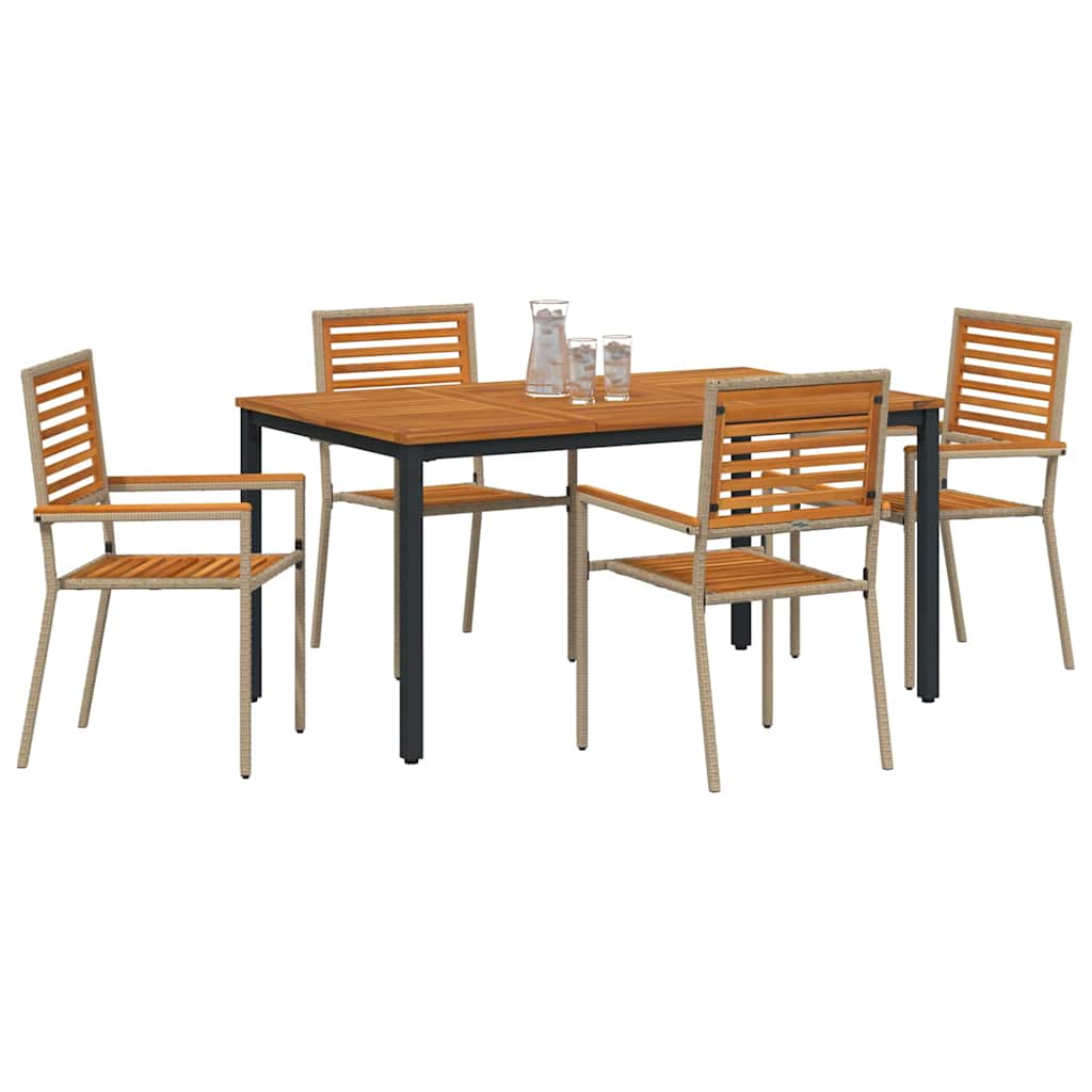 Garten Essgruppe 4 pcs Beige 150 x 90 x 75 cm Poly-Rattan