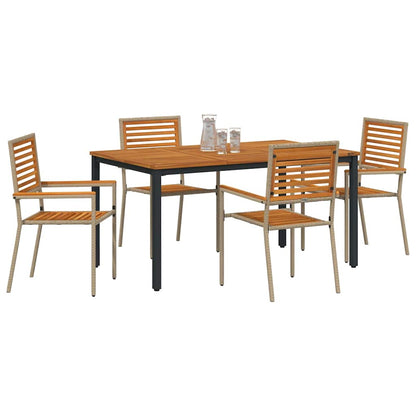 Garten Essgruppe 4 pcs Beige 150 x 90 x 75 cm Poly-Rattan