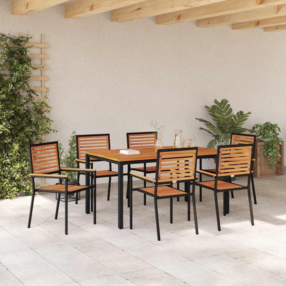 Garten Essgruppe 7 pcs Schwarz 150 x 90 x 75 cm Poly-Rattan