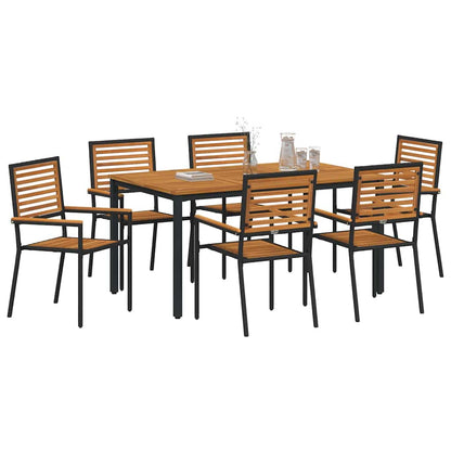 Garten Essgruppe 7 pcs Schwarz 150 x 90 x 75 cm Poly-Rattan