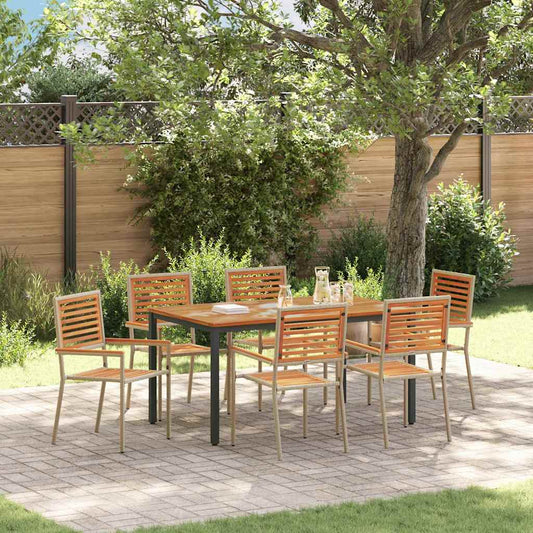 Garten Essgruppe 7 pcs Beige, Braun 150 x 90 x 75 cm