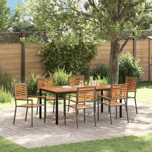 Garten Essgruppe 7 pcs Grau 180 x 90 x 75 cm Poly-Rattan