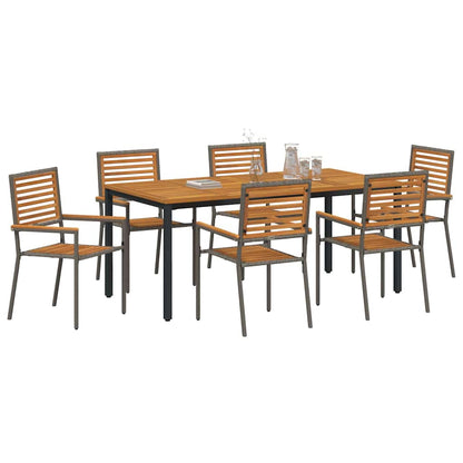 Garten Essgruppe 7 pcs Grau 180 x 90 x 75 cm Poly-Rattan