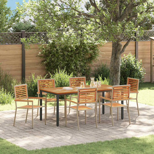 Garten Essgruppe 7 pcs Beige 180 x 90 x 75 cm Poly-Rattan