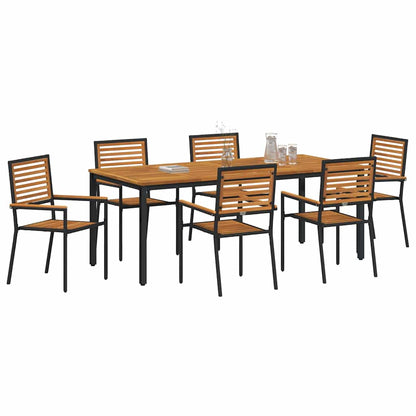 Garten Essgruppe 7 pcs Schwarz 200 x 100 x 75 cm Poly-Rattan