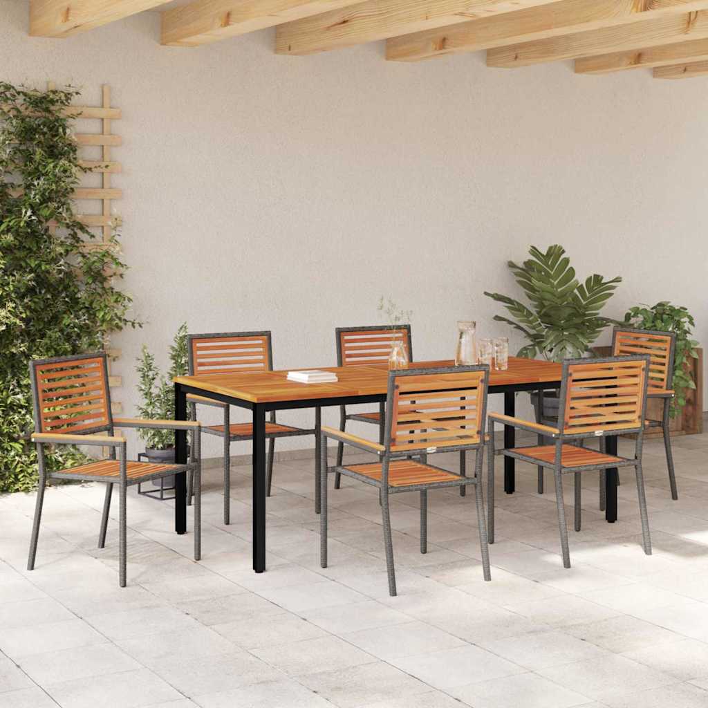 Garten Essgruppe 7 pcs Grau, Braun 200 x 100 x 75 cm