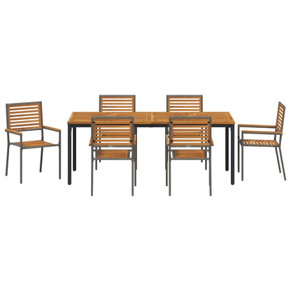 Garten Essgruppe 7 pcs Grau, Braun 200 x 100 x 75 cm