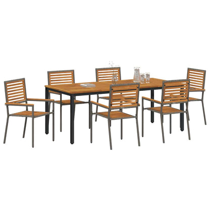 Garten Essgruppe 7 pcs Grau, Braun 200 x 100 x 75 cm