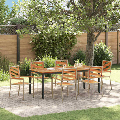 Garten Essgruppe 7 pcs Beige, Braun 200 x 100 x 75 cm