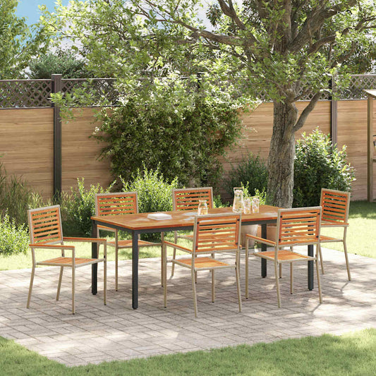 Garten Essgruppe 7 pcs Beige, Braun 200 x 100 x 75 cm