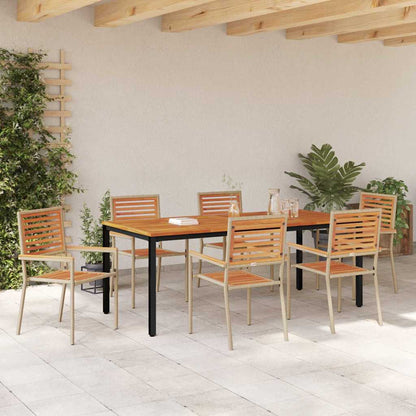 Garten Essgruppe 7 pcs Beige, Braun 200 x 100 x 75 cm