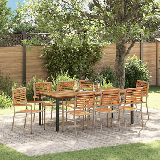 Garten Essgruppe 9 pcs Beige 200 x 100 x 75 cm Poly-Rattan