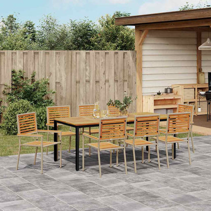 Garten Essgruppe 9 pcs Beige 200 x 100 x 75 cm Poly-Rattan