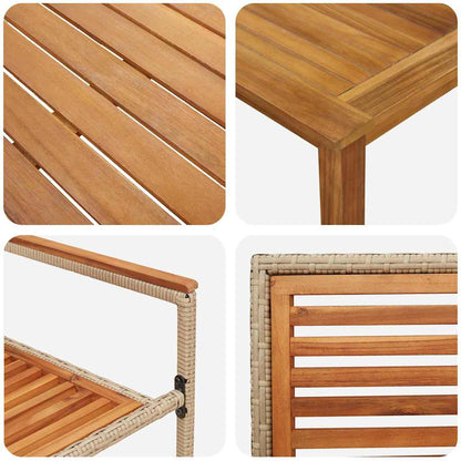 Garten Essgruppe 3 pcs Beige Poly Rattan