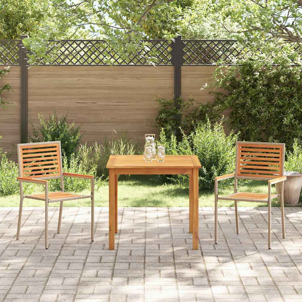 Garten Essgruppe 3 pcs Beige Poly Rattan
