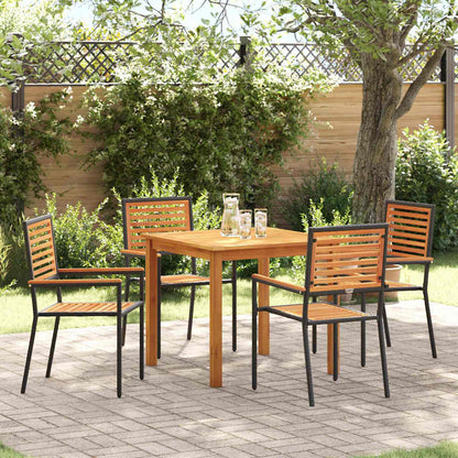 Garten Essgruppe 5 pcs Schwarz Poly Rattan