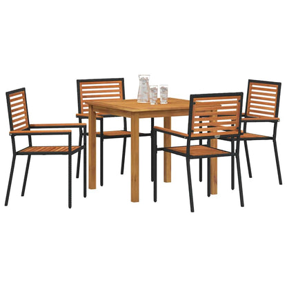 Garten Essgruppe 5 pcs Schwarz Poly Rattan