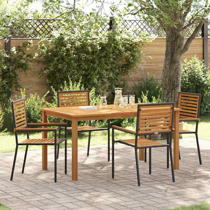 Garten Essgruppe 5 pcs Schwarz Poly Rattan