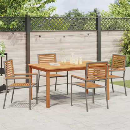 Garten Essgruppe 5 pcs Grau Poly Rattan