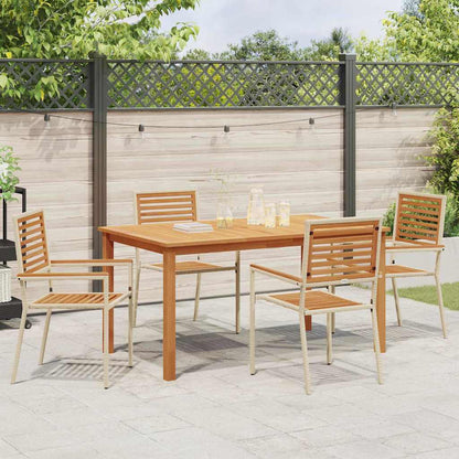 Garten Essgruppe 5 pcs Beige Poly Rattan