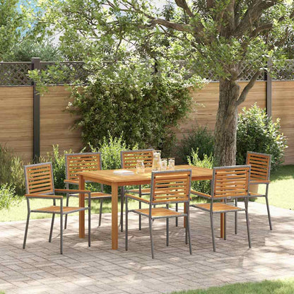 Garten Essgruppe 7 pcs Grau Poly Rattan