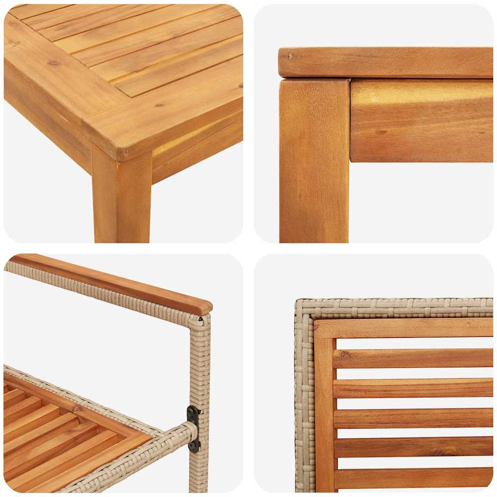 Garten Essgruppe 3 pcs Beige Poly Rattan