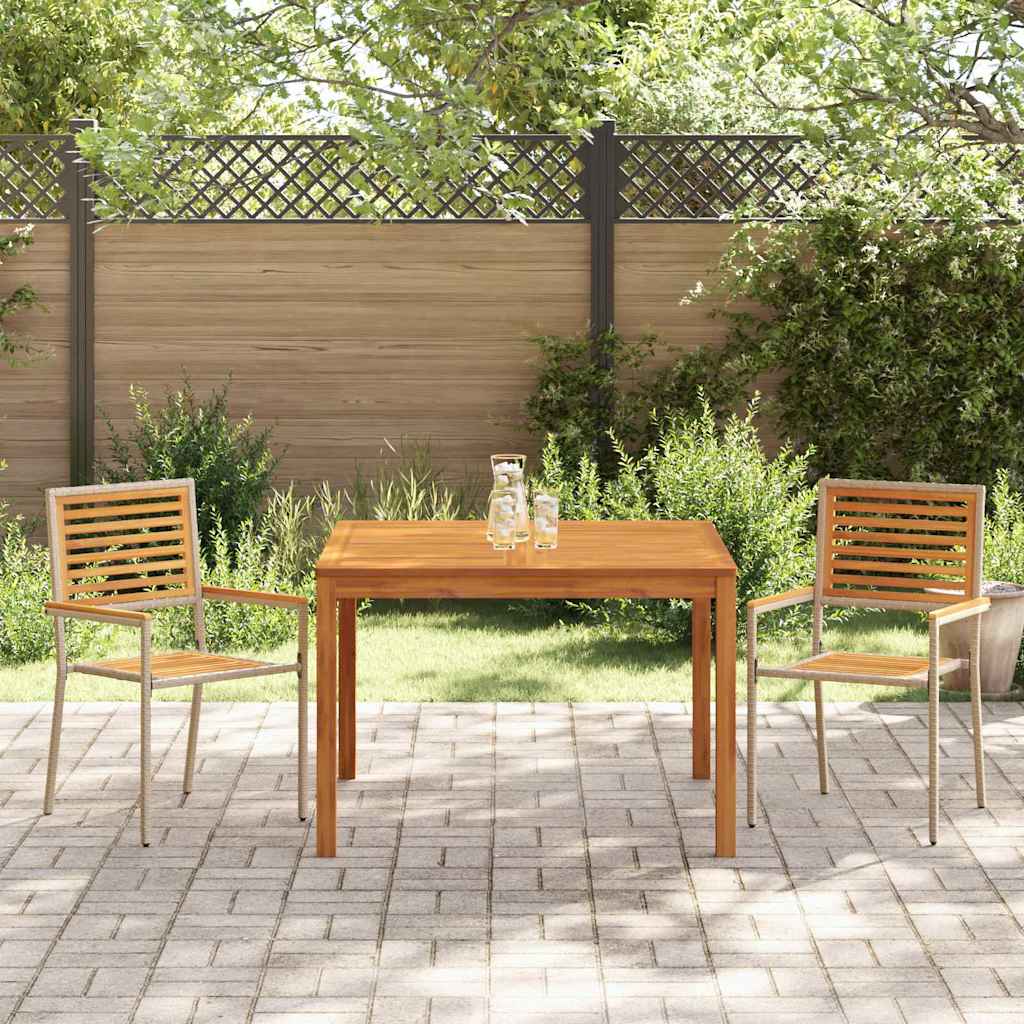 Garten Essgruppe 3 pcs Beige Poly Rattan