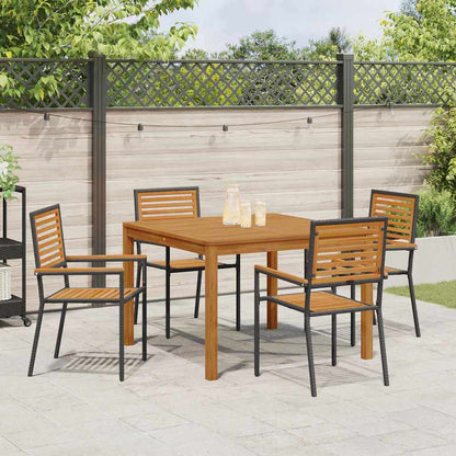 Garten Essgruppe 5 pcs Schwarz Poly Rattan