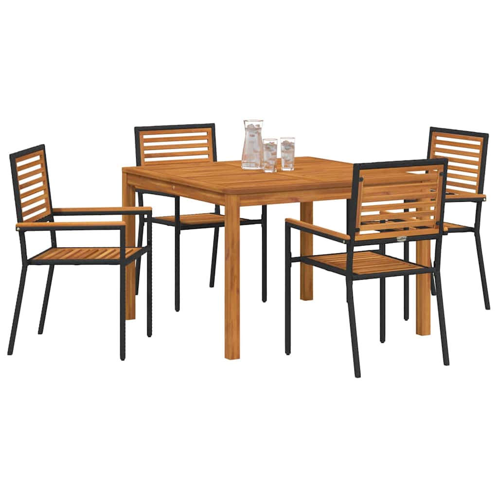 Garten Essgruppe 5 pcs Schwarz Poly Rattan