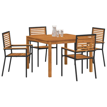 Garten Essgruppe 5 pcs Schwarz Poly Rattan