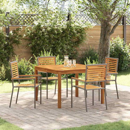 Garten Essgruppe 5 pcs Grau Poly Rattan