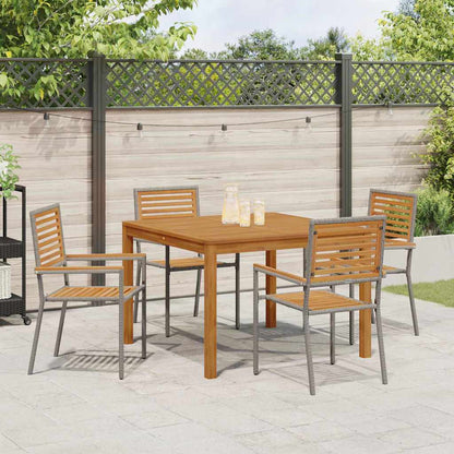 Garten Essgruppe 5 pcs Grau Poly Rattan
