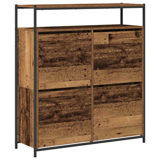 Schuhschrank mit Tür Altholz 100 x 34 x 112 cm Holzwerkstoff