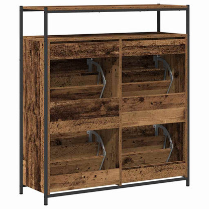 Schuhschrank mit Tür Altholz 100 x 34 x 112 cm Holzwerkstoff