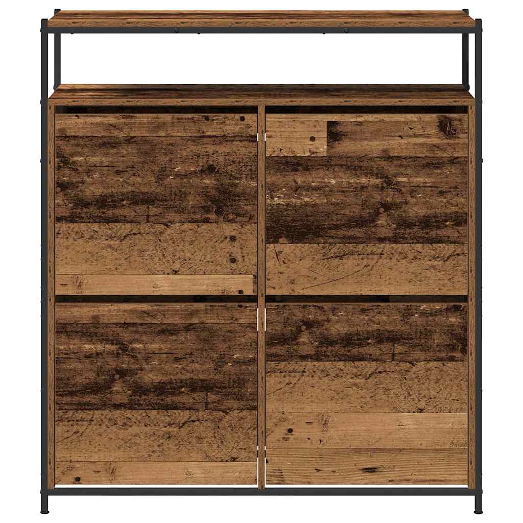 Schuhschrank mit Tür Altholz 100 x 34 x 112 cm Holzwerkstoff