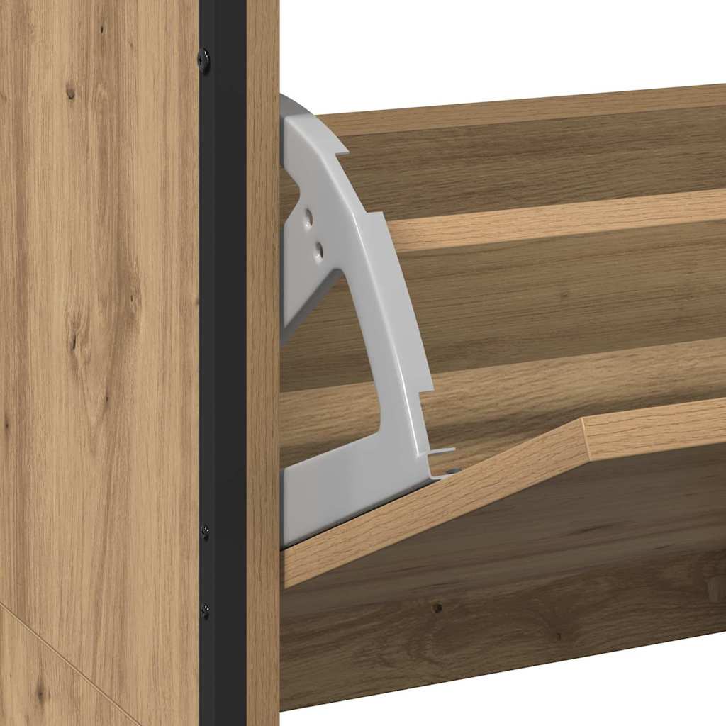 Schuhschrank Eiche handwerklich 100 x 34 x 112 cm Holzwerkstoff
